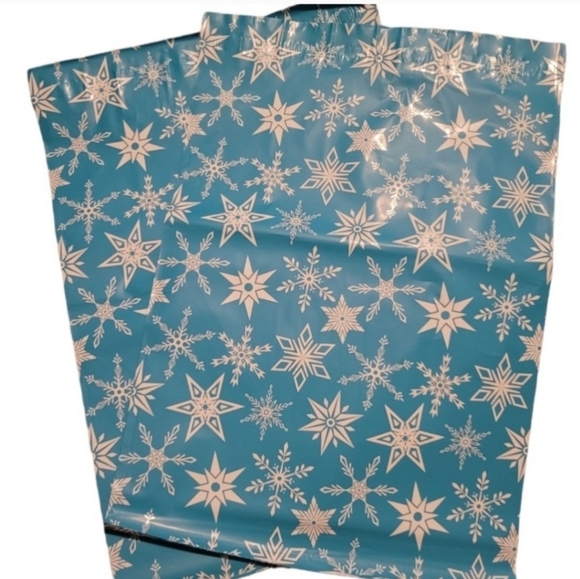 ❄️🆕️ POLY MAILERS: 10"x13" Winter Snowflakes Design, Set of 20 - Picture 2 of 2